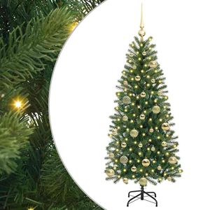 vidaXL Artificial Christmas Tree with 150 LEDs Green 120 cm PE and PVC