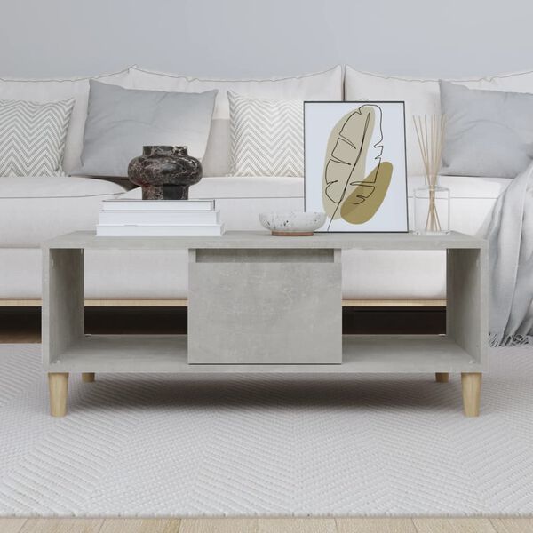 vidaXL Coffee Table Concrete Grey 90x50x36,5 cm Engineered Wood