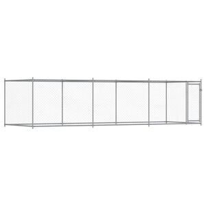 vidaXL Dog Cage with Door Grey 6x2x1,5 m Galvanised Steel