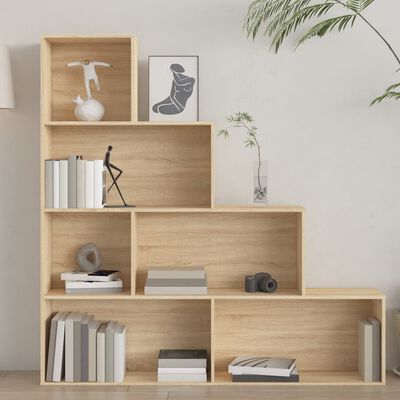 vidaXL Book Cabinet/Room Divider Sonoma Oak 155x24x160 cm Engineered Wood