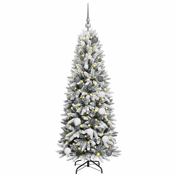 vidaXL Artificial Christmas Tree with 150 LEDs with Stand White 150 cm
