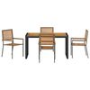 vidaXL Garden Dining Set 5 pcs Grey and Brown Poly Rattan