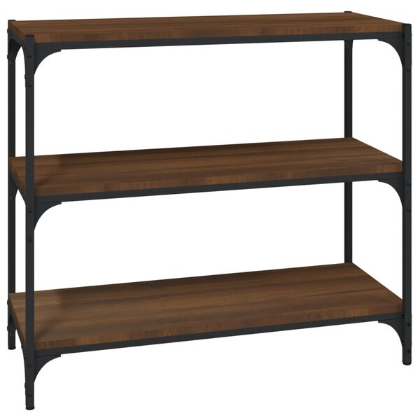 vidaXL Book Cabinet Brown Oak 80x33x70.5 cm Engineered Wood and Steel