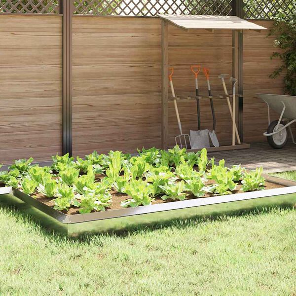 vidaXL Snail Fence 16 pcs Silver 100 x 3.5 x 25 cm Stainless Steel