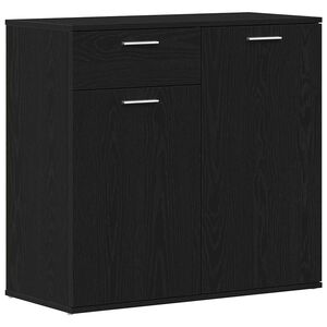 vidaXL Sideboard Black Oak 80x36x75 cm Engineered Wood