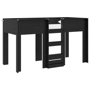 vidaXL Bunk Bed for Kids Black Oak 75 x 190 cm Engineered wood