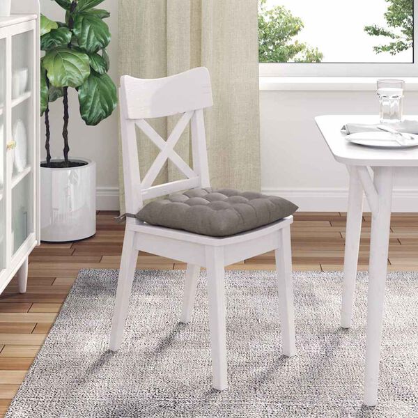 vidaXL Seat Cushions 2 pcs Taupe 40 x 40 x 6 cm Fabric