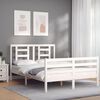 vidaXL Bed Frame without Mattress White Small Double Solid Wood