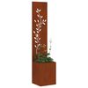 vidaXL Garden Privacy Screen Floral Rusty 32 x 140 cm Weathering steel