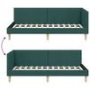 vidaXL Corner Bed Frame Dark Green 90 cm x 190 cm Velvet