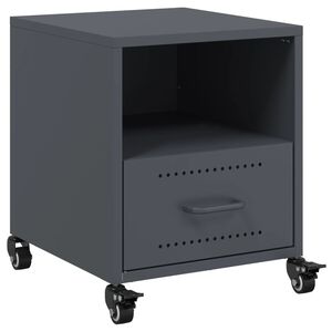 vidaXL Bedside Cabinet Anthracite 36x39x43.5 cm Steel