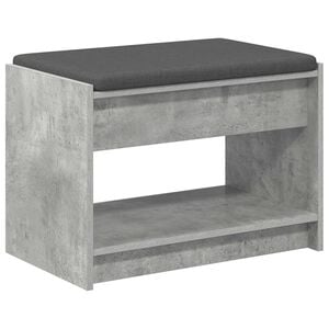vidaXL Hall Bench with Cushion Concrete Grey 63 x 38 x 45 cm