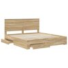 vidaXL Bed Frame with Drawer Sonoma Oak 200 x 200 cm Engineered Wood
