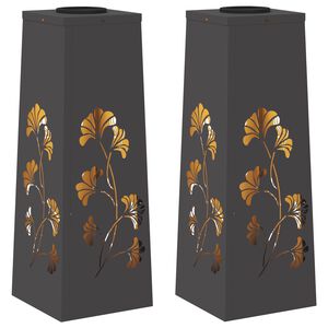 vidaXL Solar LED Pathway Light 2 pcs Warm White 18 x 18 x 50 cm