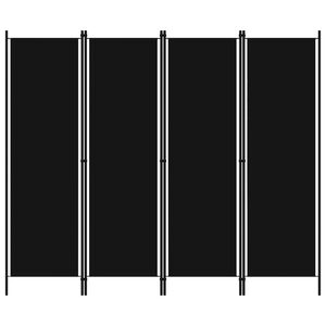 vidaXL 4-Panel Room Divider Black 200x180 cm