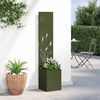 vidaXL Garden Privacy Screen Olive green 32 x 140 cm Cold-rolled steel