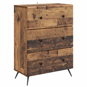 vidaXL Drawer Cabinet 66 x 34.5 x 90 cm Engineered Wood Old Wood