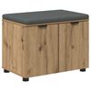 vidaXL Shoe Bench with Cushion Artisan Oak 60 x 38 x 46 cm