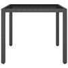 vidaXL Garden Table Black 90x90x75 cm Poly Rattan