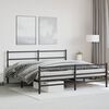 vidaXL Metal Bed Frame without Mattress with Footboard&nbsp;Black 180x200cm
