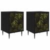 vidaXL Bedside Cabinet ELBURG 2 pcs Black Oak 36 x 33 x 51 cm