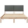 vidaXL Bed Frame with Headboard Dark Grey 140 x 190 cm Solid Pine Wood