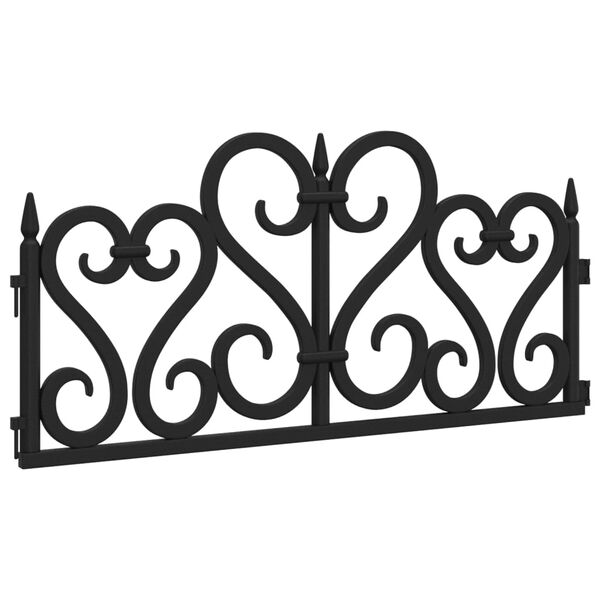 vidaXL Lawn Edgings 17 pcs Black 10 m PP