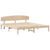 vidaXL Bed Frame with Headboard Natural 200 x 200 cm Solid Pine Wood
