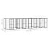vidaXL Outdoor Dog Kennel Steel with Roof 16.94 m&sup2;