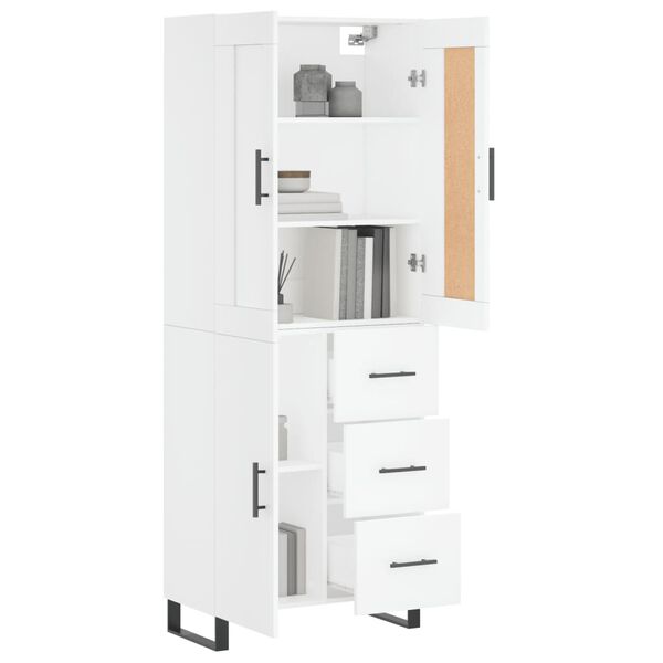 vidaXL Highboard White 69.5x34x180 cm Engineered Wood
