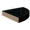 vidaXL Floating Corner Shelves 4 pcs High Gloss Black 25x25x3.8 cm MDF