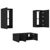 vidaXL 4 Piece TV Wall Units with LED Black Engineered Wood