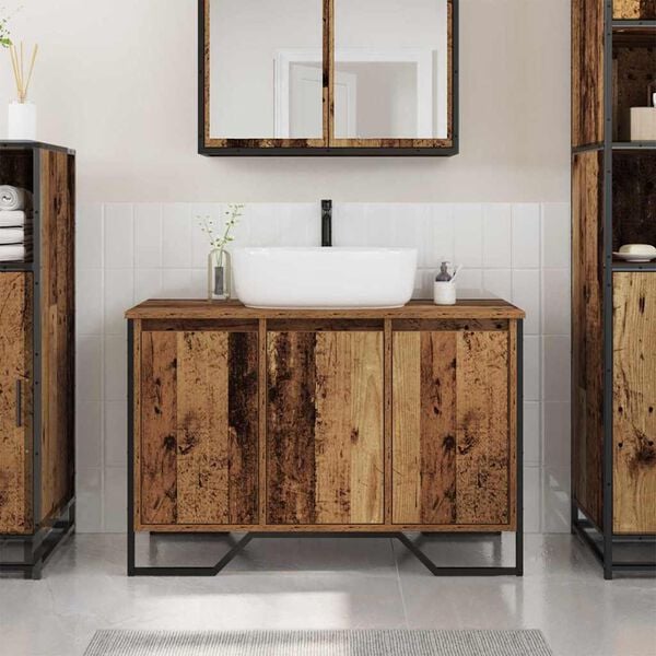 vidaXL Sink Cabinet Other Old Wood 91 x 35 x 60 cm Engineered wood