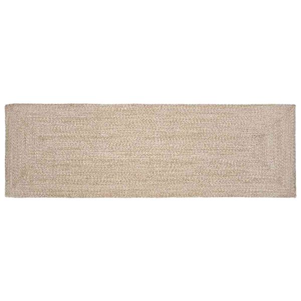 vidaXL Area Rugs Rectangular Natural and White 80 x 300 cm Jute