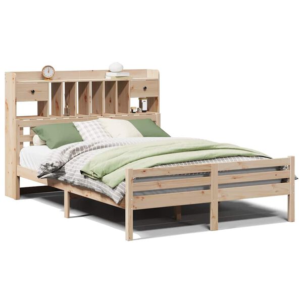 vidaXL Bookcase Bed without Mattress 160x200cm Solid Wood Pine
