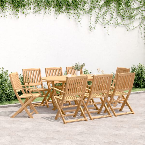 vidaXL 9 Piece Garden Dining Set Solid Wood Acacia