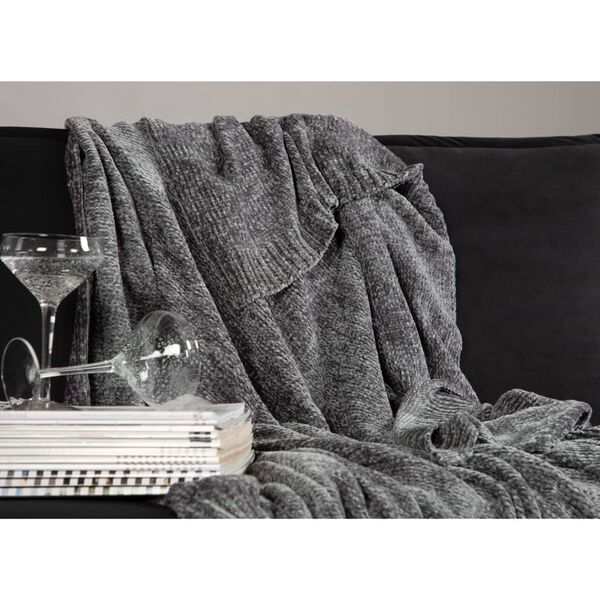 Venture Home Blanket Ally 170x130 cm Polyester Dark Grey