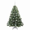 vidaXL Artificial Christmas Tree with 150 LEDs Green 150 cm PE and PVC