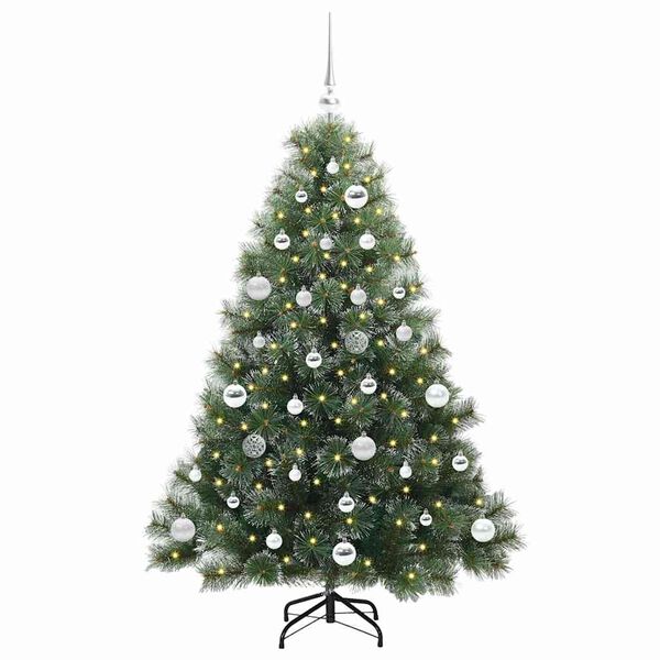 vidaXL Artificial Christmas Tree with 150 LEDs Green 150 cm PE and PVC