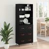 vidaXL Highboard Black oak 69.5 x 34 x 180 cm Engineered Wood