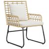 vidaXL Garden Dining Set 3 pcs Brown and Cream Poly rattan, steel