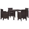 vidaXL Garden Dining Set 5 pcs Brown Polypropylene