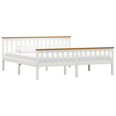 vidaXL Bed Frame White Solid Pinewood 6FT Super King