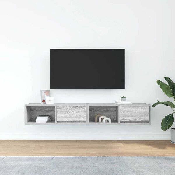 vidaXL TV Cabinets 2 pcs Grey Sonoma 80x31x25.5 cm Engineered Wood