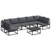 vidaXL Garden Sofa Set with Cushion 8 pcs Black Aluminium