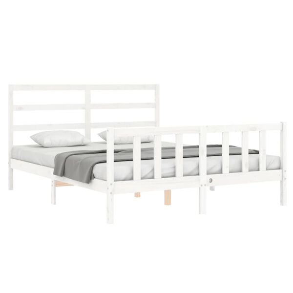 vidaXL Bed Frame without Mattress White 160x200 cm Solid Wood Pine