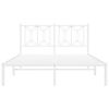 vidaXL Metal Bed Frame without Mattress with Headboard White 135x190cm