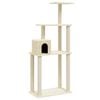 vidaXL Cat Tree | Cream | Engineered wood | Large | Adjustable Armrests