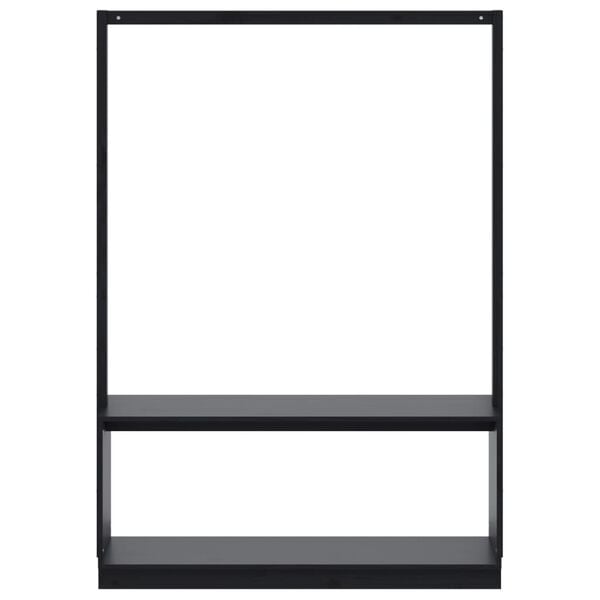 vidaXL Clothes Rack with Shoe Storage Black 113x40x157.5 cm Solid Wood Pine