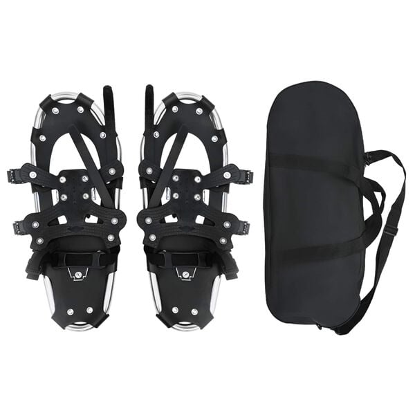 vidaXL 3 in 1 Snowshoes Silver and Black 21 inches Aluminum and HDPE